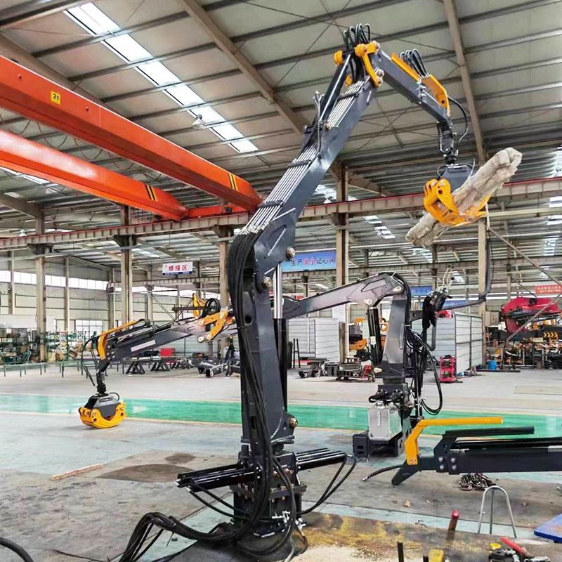 Log Grabbing Machine Stationary Extended Telescopic Arm Log Grabbing Crane Sugar Cane ...