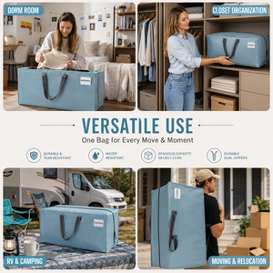 <span class=keywords><strong>VENO</strong></span> Paquete de 6 Bolsas de Mudanza Resistentes de Polipropileno con Correas de Mochila, Reutilizables, Sostenibles, Capacidad de 50 Libras, Azul Claro - Product Image 4