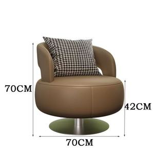 Silla Giratoria Moderna de Diseño, Silla de Cuero de Lujo para Sala de Estar, Estilo Nórdico - Product Image 3