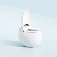 WC monobloc de luxe moderne en céramique avec bidet intégré, double chasse, évacuation en S, séchage à air chaud et design de cuvette