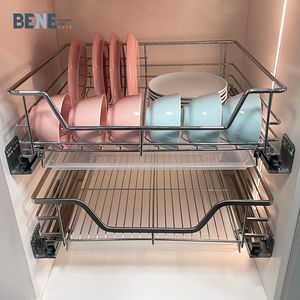 Accesorios Modernos y Ecológicos para Gabinetes de Cocina, Cesta Extraíble de Alambre Nanométrico, Ahorra Espacio para Platos y Vajilla, Cajón de Cocina S - Product Image 1