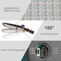 Lampe LED extérieure pour rue, IP65 étanche, 90W-300W, corps en aluminium pour route et jardin, alimentation CA