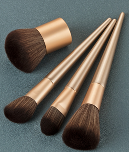 Juego de brochas de maquillaje baratas en color champán, juego de brochas de maquillaje personalizadas - Product Image 3