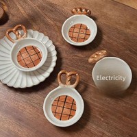 Mini plat à sauce alcaline pour pain, motif dessin animé, pour la maison, pour assaisonnement de raviolis, barbecue, petit plat mignon, forme irrégulière sous glaçure