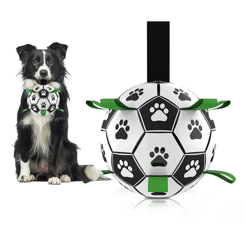 Hot Selling Duurzaam Huisdier Hond Speelgoed Voetbal Met Riemen Interactieve Hond Speelgoed Voor Touwtrekken Speelgoed Voor Honden