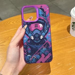 Custodia per <span class=keywords><strong>iPhone</strong></span> con Stampa Estetica Cyberpunk Mecha Warrior, Cover Protettiva Viola Neon per <span class=keywords><strong>iPhone</strong></span> 17/16/15/14/13/12 Pro Max - Product Image 2