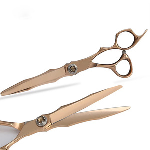 Ciseaux de coiffure professionnels en gros en acier VG10, ciseaux de barbier avec vis en or rose et lames en acier inoxydable - Product Image 5