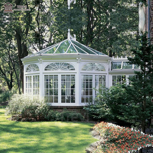ट्रेवी यूरोपीय आउटडोर ग्रीनहाउस सजावट ग्लास छत ढके लिए लोहे के गज़ेबो - Product Image 2