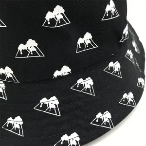 1 Side With Custom Embroidery Logo 1 Side Full Printed Reversible Bucket Reversible Bucket Hat With Custom Logos