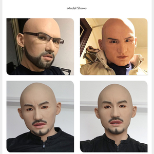 Máscara de cabeza de hombre joven de silicona realista para Cosplay, película de fiesta de travestismo o accesorio de forma de pecho transgénero - Product Image 4