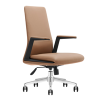 Chaise de bureau exécutive en cuir - pivotante, confortable, design moderne, base en métal, vente en gros, usage commercial