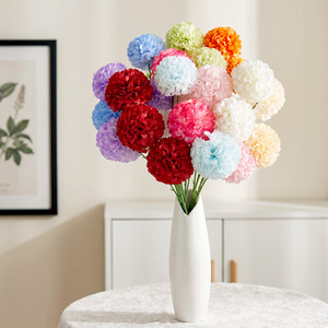 Bouquet Artificiel de Boules Porte-Bonheur en Soie et Tissu Plastique, Décoration Mariage et Maison, Arrangement Multicolore 12 Pièces - Product Image 1