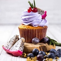 Chengkehome Gâteau d'anniversaire imprimé à pois bleus décoré de cupcakes sulfurisés jetables