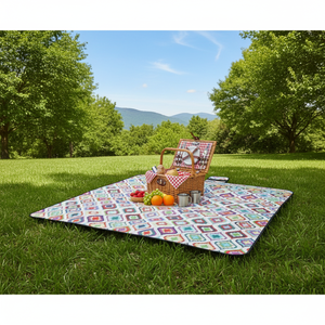 Waterproof Colorful Picnic Mat Foldable Outdoor <b>Camping</b> Beach Blanket for Adults and Kids - Product Image 1