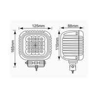 Projecteur LED de travail de haute qualité 5 pouces 12V/24V 16 LED 48W IP67 étanche 3000 lumens à faisceau large et concentré pour tracteur