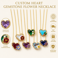 Collar de cristal con marco de espina y corazón SongYi, colgante de flor esmaltada, joyería de moda para mujer, varios colores, venta al por mayor