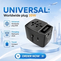 Adaptador de Viaje Universal FOXCAN OEM 35W PD QC3.0 Tipo-C, Cargador Rápido USB-C Todo en Uno, Auriculares, Teléfonos Móviles