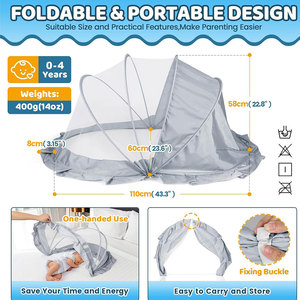 Mùa Hè Sử Dụng <span class=keywords><strong>X</strong></span>ách Tay Polyester Chất Liệu Bé Muỗi Net Lều Cho Phòng Ngủ Giường Cho Bé - Product Image 2