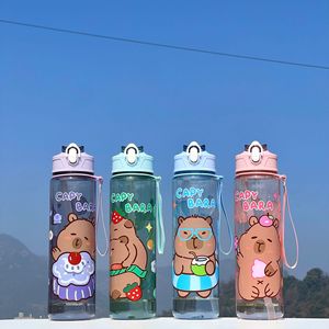 New Wholesale Cute Cartoon Pattern Capybara Plastic Cup High-Appearance Space Children's Back School Hiking <b>Bottle</b> - Product Image 1