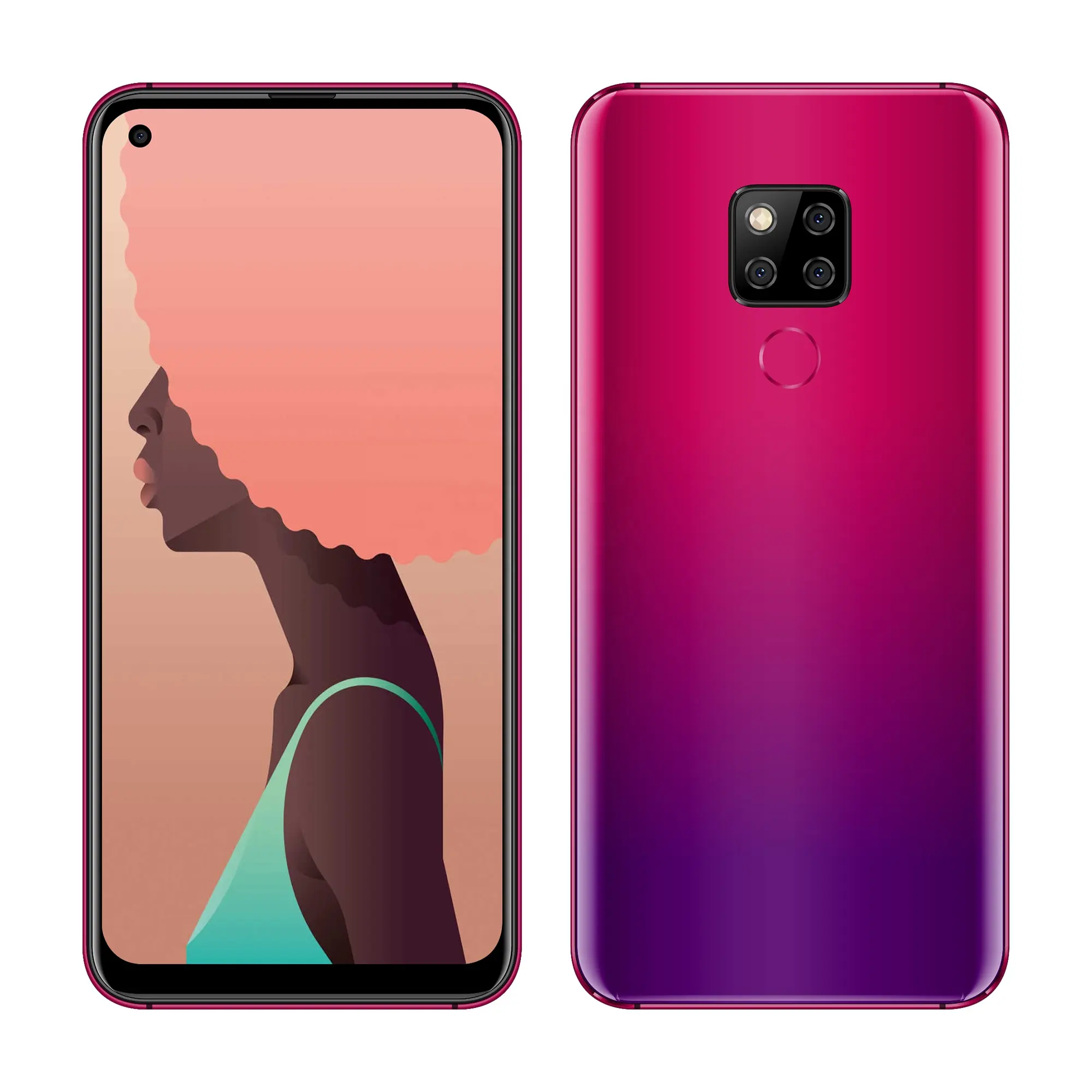 Pretech telefones celulares personalizados oem 6.41 polegadas, tela grande, bateria grande 2g 3g 4g android 9.0