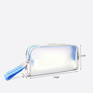 Organisateur de beauté portable, étanche, translucide en EVA givré, moderne et sportif, avec poignée en sangle et fermeture éclair pour sac de voyage - Product Image 2
