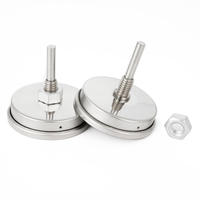 Termometer pemanggang BBQ, pengukur suhu indikator panas generik Stainless Steel
