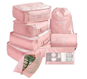Wholesale Fashionable Polyester 8 Pcs Storage Bag Travel Organizer Set Durable Luggage Packing <b>Cubes</b> - Product Image 1