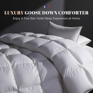 Trung bình ấm áp lông ngỗng xuống Comforter Vua Kích thước Duvet chèn không ồn ào baffel-hộp khách sạn giường Comforter cho tất cả các mùa - Product Image 2