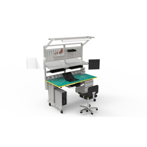Detall industriale workbench meccanica workstation elettronica scrivania con supporto monitor - Product Image 6
