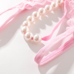 Sexy Pearl Lace Underwear Erotic G-<b>string</b> Thongs Low Waist Seamless Thong <b>T</b> Pants for Women - Product Image 4