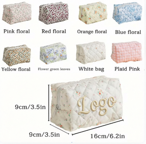 Cosmetics Storage <b>Bag</b> Embroidered Custom <b>Patchwork</b> Quilted Makeup <b>Bag</b> Women's Travel Portable Toiletry <b>Bag</b> - Product Image 1
