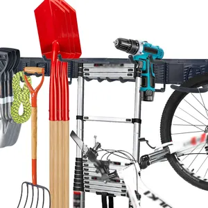 JH-Mech Werkzeug-Speicher für Leitern Stühle Schaufeln einstellbar wandmontiert Metall Garten Besenhalter Wandmontage