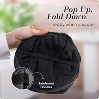 Panier à linge pliable en maille de cèdre de haute qualité avec ouverture large et poche latérale