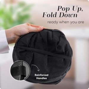 Cedar Space High Quality <strong>Laundry</strong> Collapsible Mesh Pop up Hamper with Wide Opening and Side Pocket <strong>Foldable</strong> <strong>Laundry</strong> <strong>Basket</strong> - Product Image 4