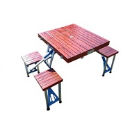 Tables et chaises pliantes modernes, durables, en bois massif, en alliage d'aluminium, en fer, légères, imperméables, meubles d'extérieur