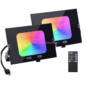 Đèn Pha LED RGB 40W, Đèn Chiếu Sáng Hẹn Giờ, Chức Năng Bộ Nhớ, 44 Phím RF Điều Khiển Từ Xa, Nhiều Màu, Thay Đổi Độ Sáng, Đèn Cảnh Quan