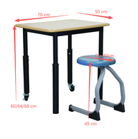 Muebles Escolares, Sillas y Mesa para Aula, Conjunto de Mesa y Silla Escolar Ajustable