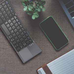 คีย์บอร์ดพกพาขนาดเล็กพับได้ B033 แบบไร้สาย Azerty สามพับ พร้อมทัชแพดสำหรับสมาร์ทโฟน - Product Image 5