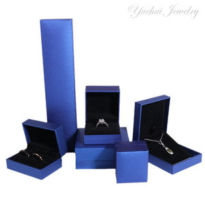 Grosir logo kustom cetak kulit mewah penyimpanan beludru kartu bagian dalam kalung anting gelang cincin kemasan perhiasan set kotak - Product Image 3