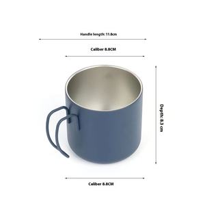 Fornitura diretta in fabbrica in acciaio inox tazza di caffè manico tinta unita per ufficio moda tendenza Thermo Cup per viaggi all'ingrosso - Product Image 4