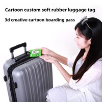 Étiquettes de bagages en silicone emballées individuellement, en gros, directement de l'usine, en stock, design animalier style carte d'embarquement, simplicité urbaine