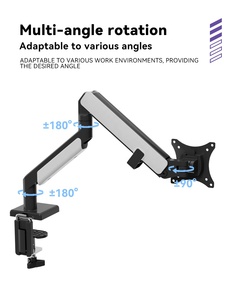 Bras de moniteur à ressort à gaz Jiesheng TF1-1G de haute qualité, <span class=keywords><strong>support</strong></span> pour moniteur <span class=keywords><strong>PC</strong></span> de 15 kg, compatible avec les <span class=keywords><strong>écran</strong></span>s de 17 à 40 pouces, inclinaison/rotation/rotation à 360°, 75/100 mm en stock - Product Image 3