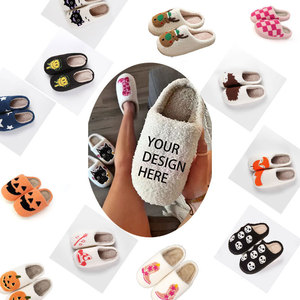 Chaussons Personnalisés <span class=keywords><strong>de</strong></span> Noël et Halloween en Fourrure Douce <span class=keywords><strong>de</strong></span> Haute Qualité pour Femmes, Anti-Dérapants, Chinelos <span class=keywords><strong>de</strong></span> Maison pour Pantoufles - Product Image 1