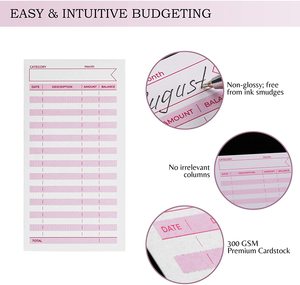 Bán Buôn Tùy Chỉnh Ngân Sách Chất Kết Dính Tiền Mặt Phong Bì Hệ Thống A6 Da Màu Hồng Chất Kết Dính Với 6 Vòng - Product Image 4