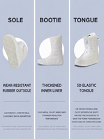 Nouvelles Bottes de Ski Unisexe en Tissu SBR Épaissi pour Sports d'Hiver Extérieurs, Imperméables, Chaudes, Stables et Antidérapantes