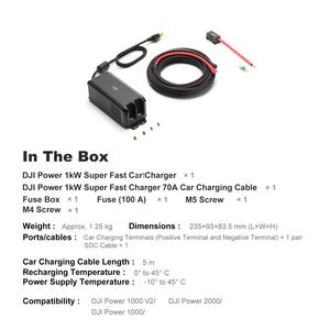 เครื่องชาร์จในรถยนต์ดีเจ พาวเวอร์ 1 กิโลวัตต์ ชาร์จเร็วพิเศษ สำหรับดีเจ พาวเวอร์ 2000/ พาวเวอร์ 1000 - Product Image 3