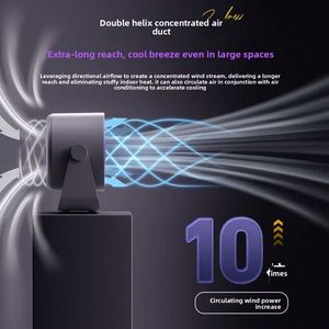 <b>Mini</b> Portable <b>USB</b> Rechargeable <b>Fan</b> 100 Speeds Stepless 3D Soft Airflow LED Display Desktop/Wall Mount Ultra Low Noise Cooling - Product Image 4