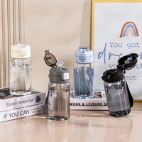 Bouteilles d'eau pour enfants Leejo Dual Drink en plastique Tritan avec paille à bec large, pour étudiants, 600ml 900ml 1000ml
