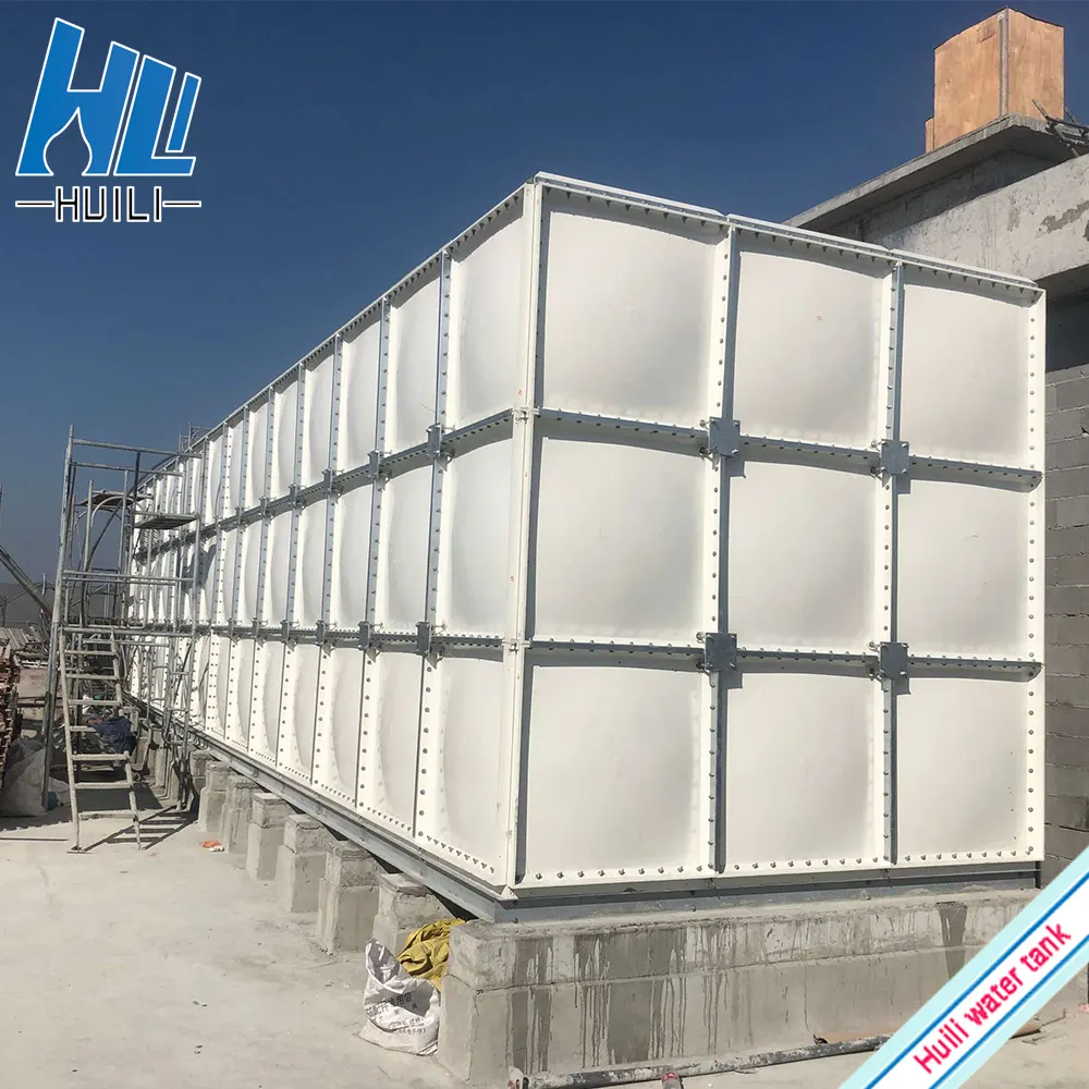 Architecture Fiberglass Water Tanks FRP Fiber Glass GRP Sectional Water Storage Tank Insulation Architecture Building Rectangular Drink Water Tank