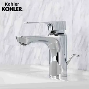อ่างล้างหน้าแบบรูเดียว รุ่นโมเดิร์น น้ำร้อนน้ำเย็น สำหรับห้องน้ำ รุ่น K-R72312T-4-Cp ผลิตจากทองเหลือง - Product Image 2